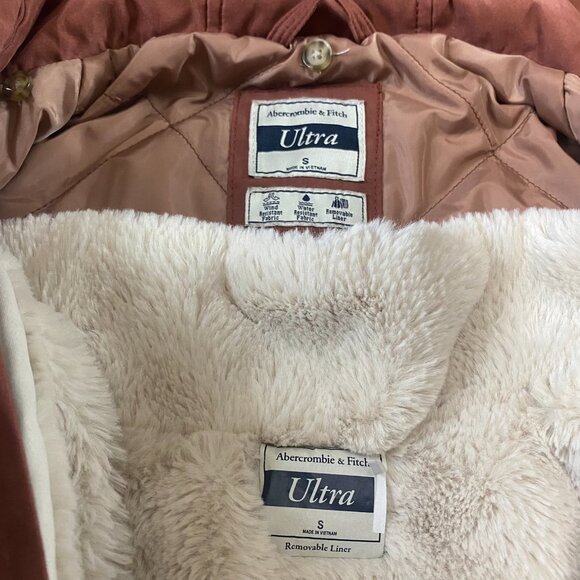 Abercrombie & Fitch 3 in 1 Parka Jacket Women S Ultra Faux Fur Hood Black - Picture 6 of 13